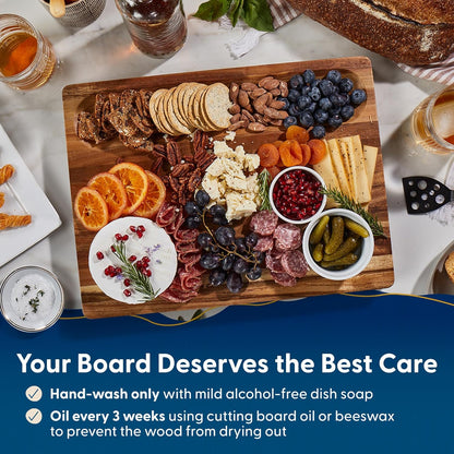 Sonder Los Angeles Doheny Wood Cutting Board Set | Acacia Edge Grain Cutting Board for Kitchen with Juice Groove | Perfect for Compact Daily Use | Gift Box Included | 14x10x1 in & 12x8x1 in