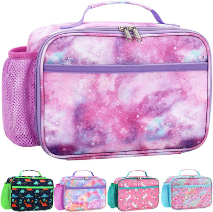 RHCPFOVR Kids Lunch Bag - Insulated Lunch Box for Boys Girls,Washable Lunch Bag and Reusable Toddler Leak-proof Lunchbox for School and Daycare - Colors B
