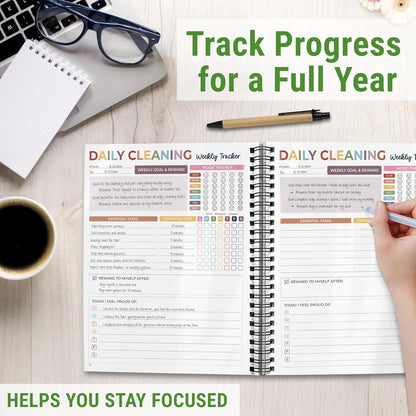 Magnetic Cleaning Schedule and Checklist Dry Erase Board - Reusable Cleaning Schedule for Home, Kitchen & Bathroom | Weekly & Monthly Chore Chart for Adults, Strong Magnet, Easy Erase