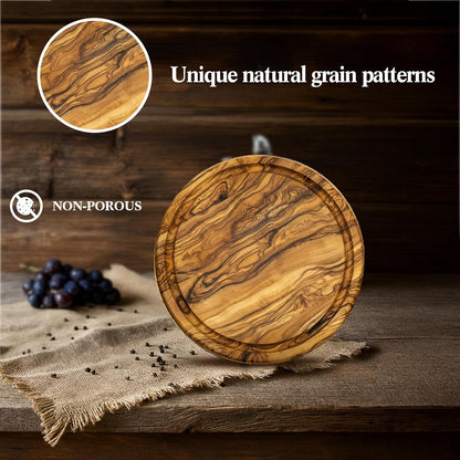 Maxcheck 6 Sets Baby Shower Bridal Game Prizes for Winners Round Cheese Board Set Wood Mini Charcuterie Board with Knives and Forks Thank You Card with Gift Box for Guests Wedding (Bamboo)