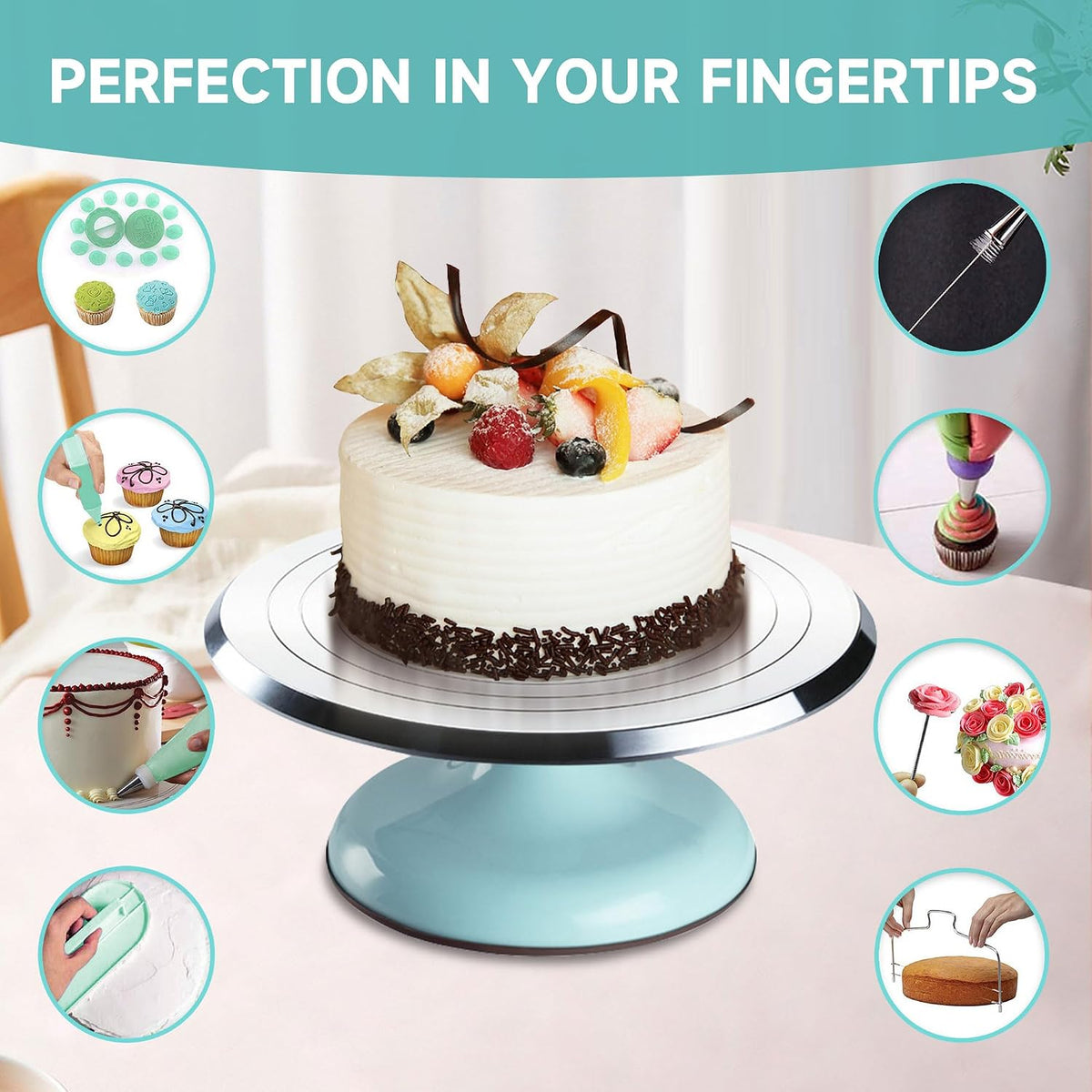Aluminum Cake Decorating Kit, Baking Supplies Tools for Beginners & Pros