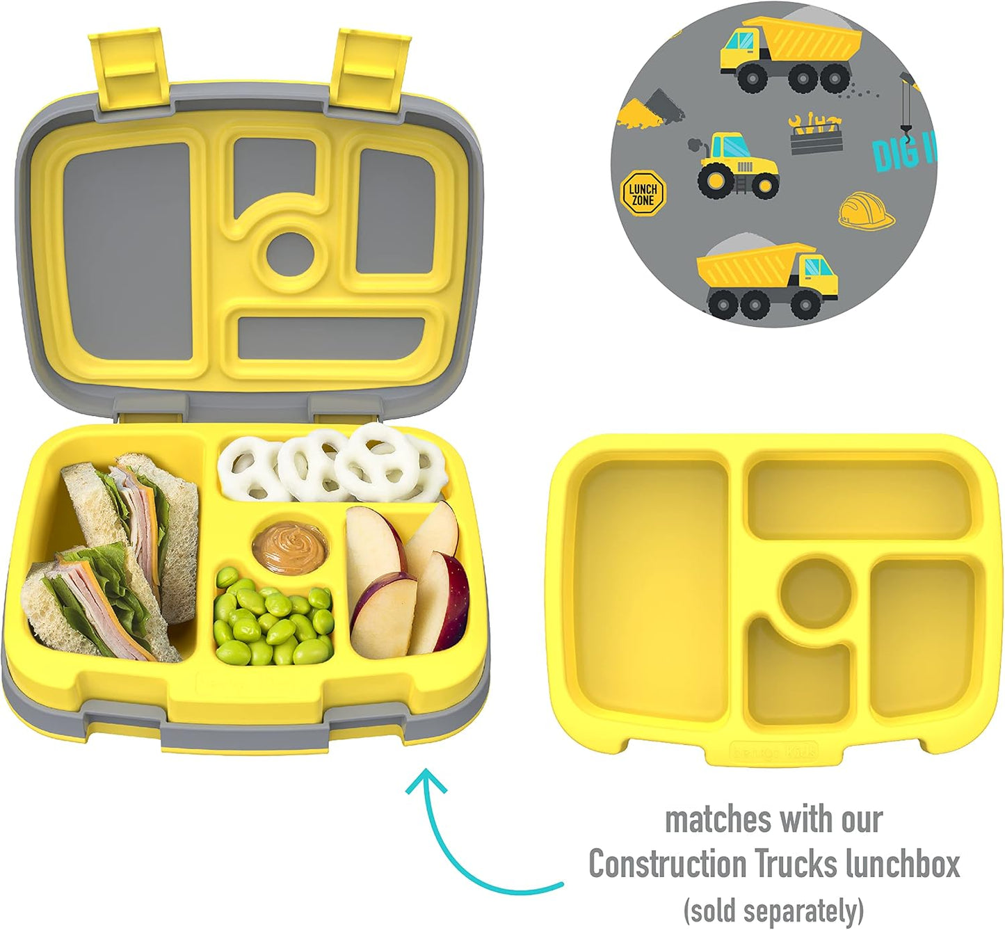 Bentgo® Kids Prints Tray with Transparent Cover - Reusable, BPA-Free, 5-Compartment Meal Prep Container with Built-In Portion Control for Healthy Meals At Home & On the Go (Mermaids in the Sea)