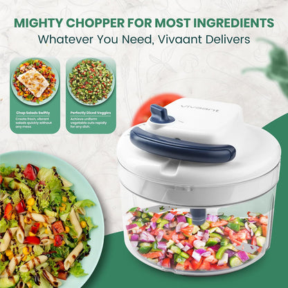 Vivaant Hand Pull Manual Food Chopper, Onion Chopper Vegetable Cutter Dicer