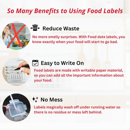 2x1 Dissolvable Food Labels, 1000 Label Stickers, Bottle Labels for Storage Bins, Sticker Labels for Food containers, (1000, Blue)