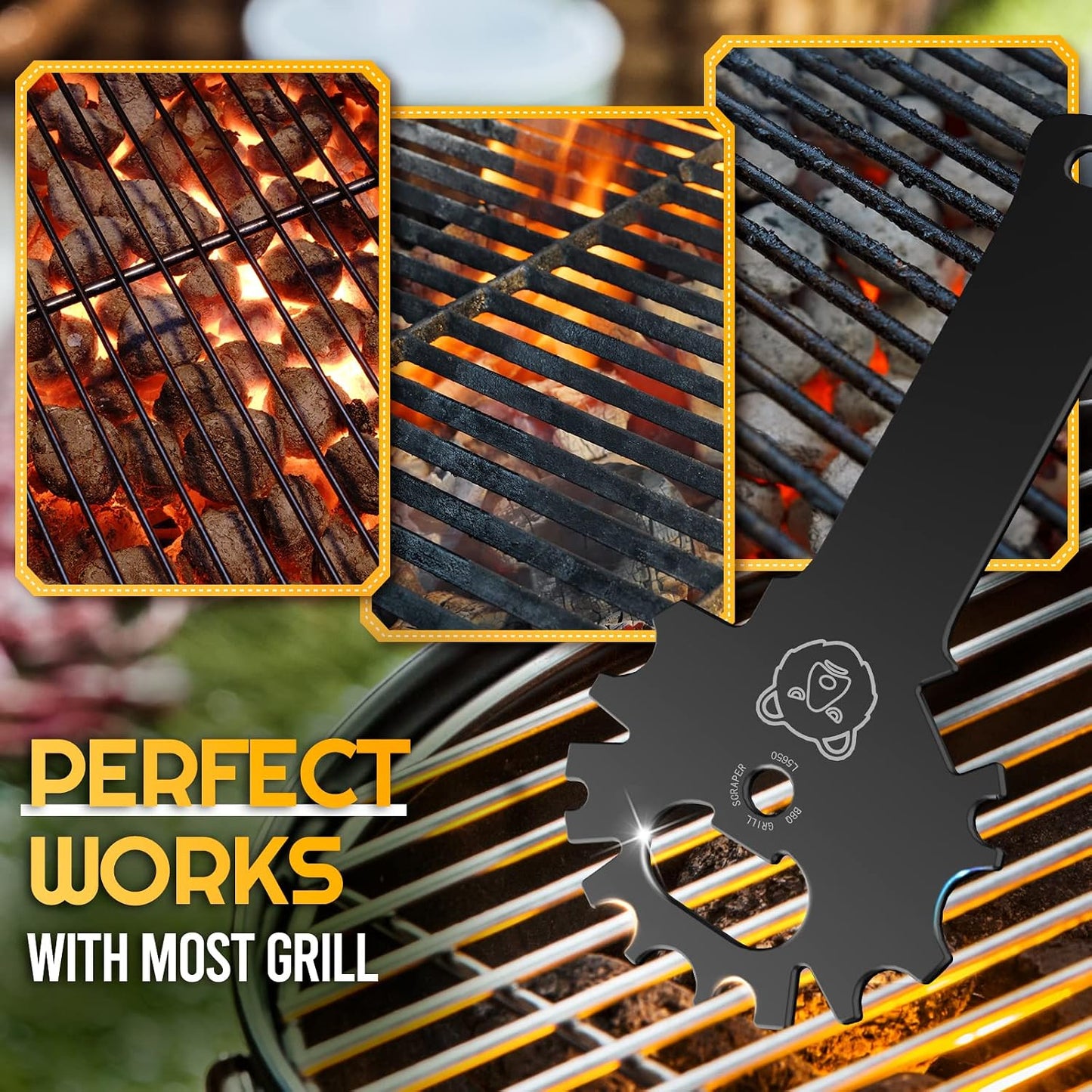 Grilling Gifts for Men Stocking Stuffers BBQ Grill Scraper: Women Gifts for Christmas Grill Accessories Cleaner Scraper Cool Stuff Gadgets for Teens Adults Husband Dad Birthday Gifts Kitchen Gadgets