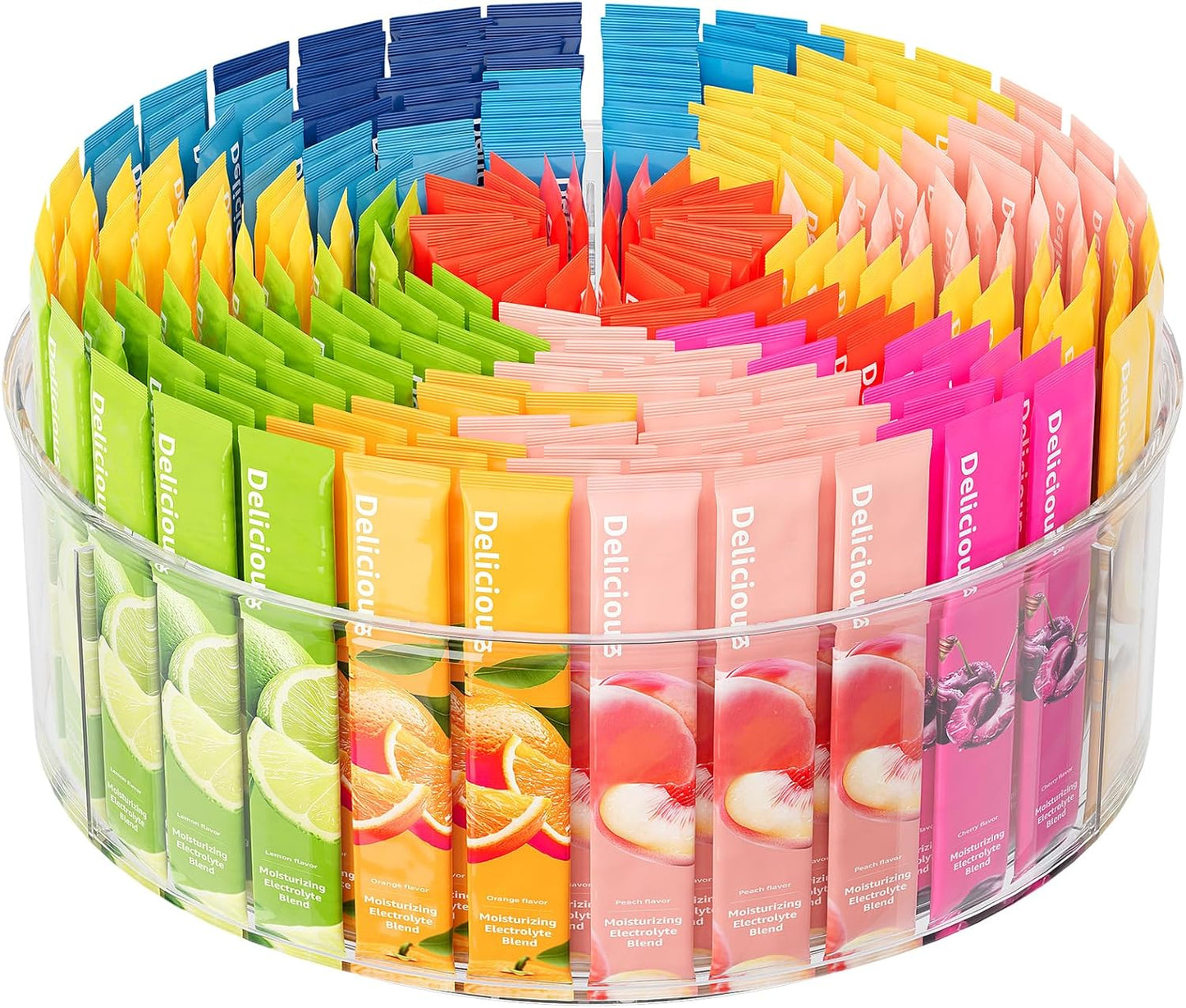 2 Pack Lazy Susan Organizer, 9 inch Rotating Storage Organizer with 4 Removable Bins, Lazy Susan Turntable Organizer for Fridge, Kitchen, Vanity, Cabinet