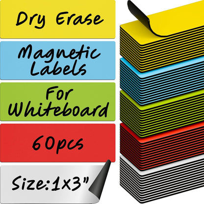 Dry Erase Magnetic Labels - Reusable Sticky Notes - Notepads for Refrigerator - Dry Erase Magnet Sheets - Blank Magnet Stickers to Write On - Magnets for Whiteboard Classroom Fridge