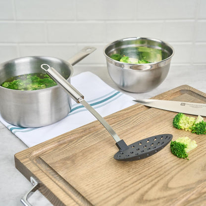 Restaurantware Stainless Steel Spider Skimmer - German Standard Wire Skimmer with Ergonomic Handle, Dishwasher Safe - Wire Strainer Pasta Spoon for Cooking & Frying
