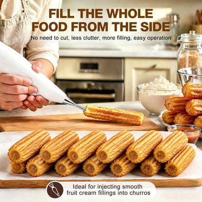 3-in-1 Cookie Press and Churro Maker, Stainless Steel Baking Gun