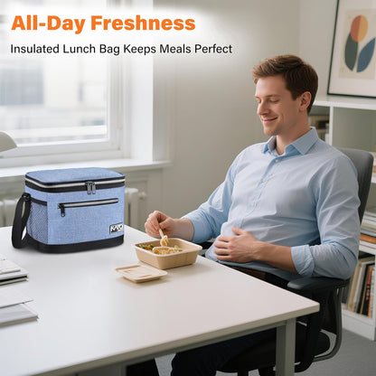 Tirrinia Insulated Lunch Box for Men/Women, Leakproof Lunch Bag for School Work, Large Lunch Tote Kids Boys Girls Student Back to School, Soft Cooler Office Picnic Beach Camping for Adults, Charcoal