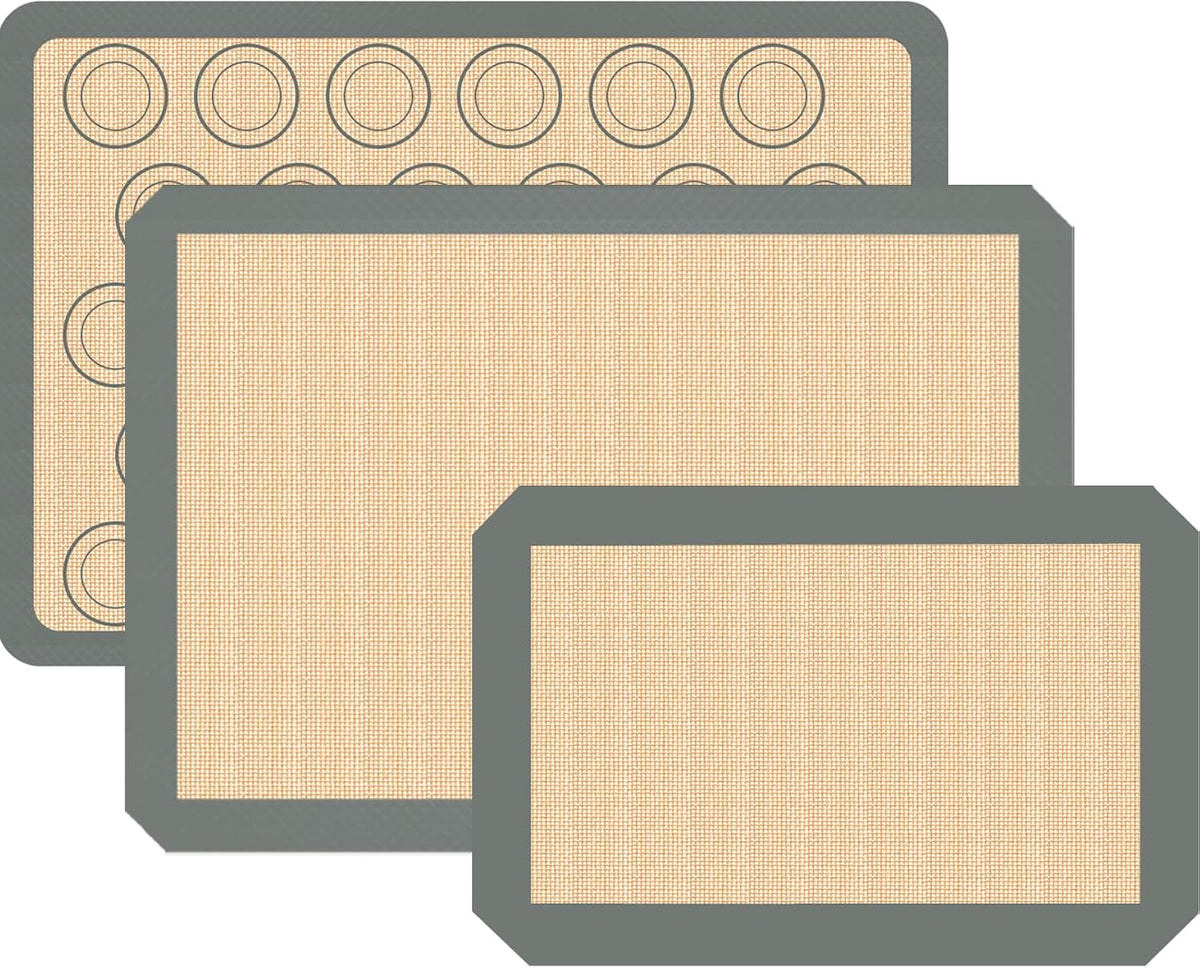 Koolstuffs Silicone Baking Mat, Nonstick and Reusable, 3 Pack