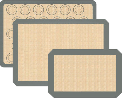 Koolstuffs Silicone Baking Mat, Nonstick and Reusable, 3 Pack