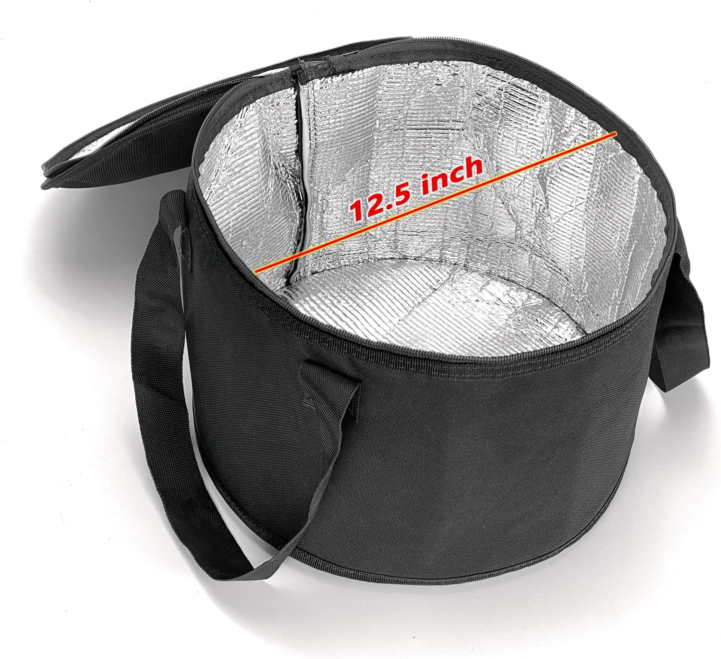 2 Pack Round Casserole Carrier Insulated Bags, Pie Tray, Insulated For Cold, 12.5 In Pie Carriers For Transport (Black)