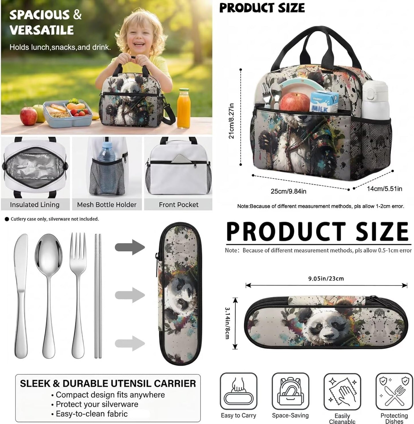 Highland Cow Backpack with Lunch Box Set for Kids Sunflower School Backpack for Girls Boys Back to School Bag Student Travel Backpacks Reusable Utensils Pen Case Water Bottle Bag 5PCS
