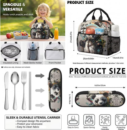 Highland Cow Backpack with Lunch Box Set for Kids Sunflower School Backpack for Girls Boys Back to School Bag Student Travel Backpacks Reusable Utensils Pen Case Water Bottle Bag 5PCS