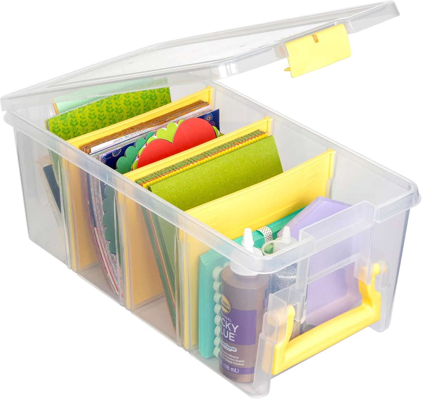 ArtBin Semi Satchel Portable Craft Organizer with 3 Dividers - Clear Plastic Storage Case for Art & Craft Supplies