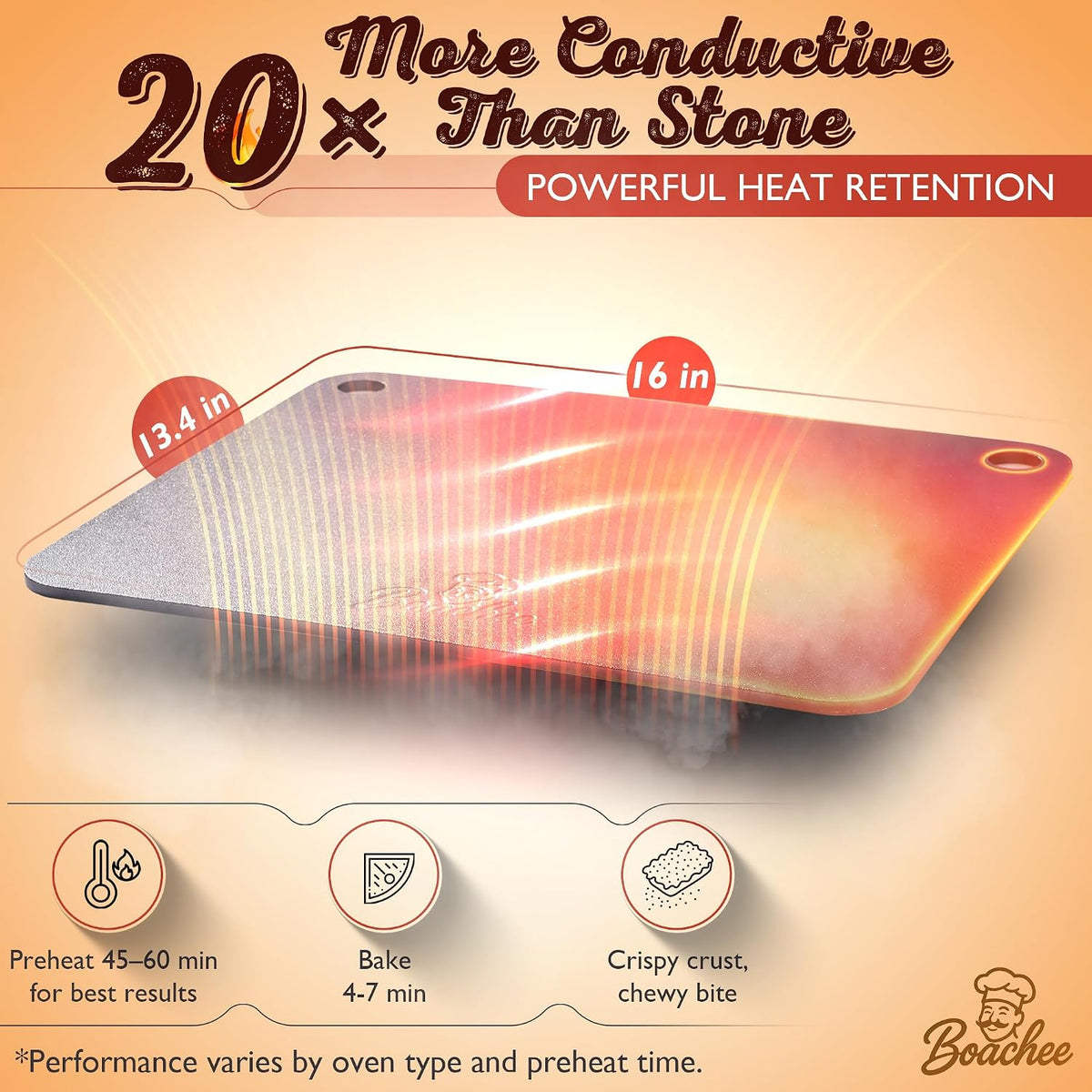 Pizza Steel XL 16"x13.4" – Heavy-Duty Baking Steel for Oven & Grill, Pizza Stone Alternative for Crispy Crust, Faster Heat Transfer, Professional Pizza Baking Sheet