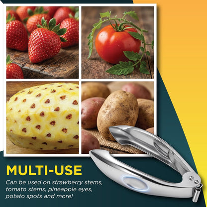 Strawberry Huller - Pitter & Corer Tool to Remove Stems from Fruits