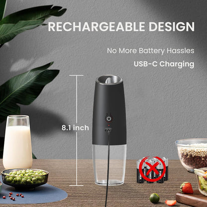 Battery Operated Salt And Pepper Grinder Set 2 Pack (Black)