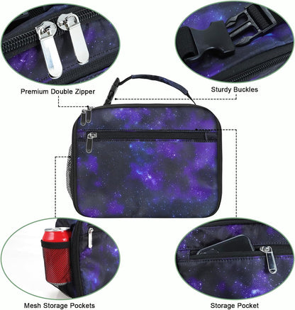 Kids Lunch Box for Boys Girls Lunch Bag Insulated Durable Lunchbox Children Lunch Tote Bag for School Black
