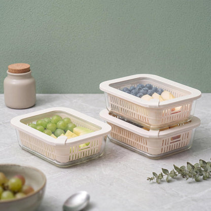 Urban Green Glass Food Storage Containers with Glass Lids, Microwave Safe Food Container Set, Aitight Meal Prep Container Set, LeakProof, 100% Plastic Free, 6 Pack