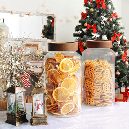 6 pc Glass Spice jars Glass Jars with Screw Lid 5 oz Acacia Wood Glass Herb Sugar Coffee Bean Ground Container Food Storage Canister for Candy Pantry Tea Seasoning Meal Prep Snack (6*150ml(5oz))