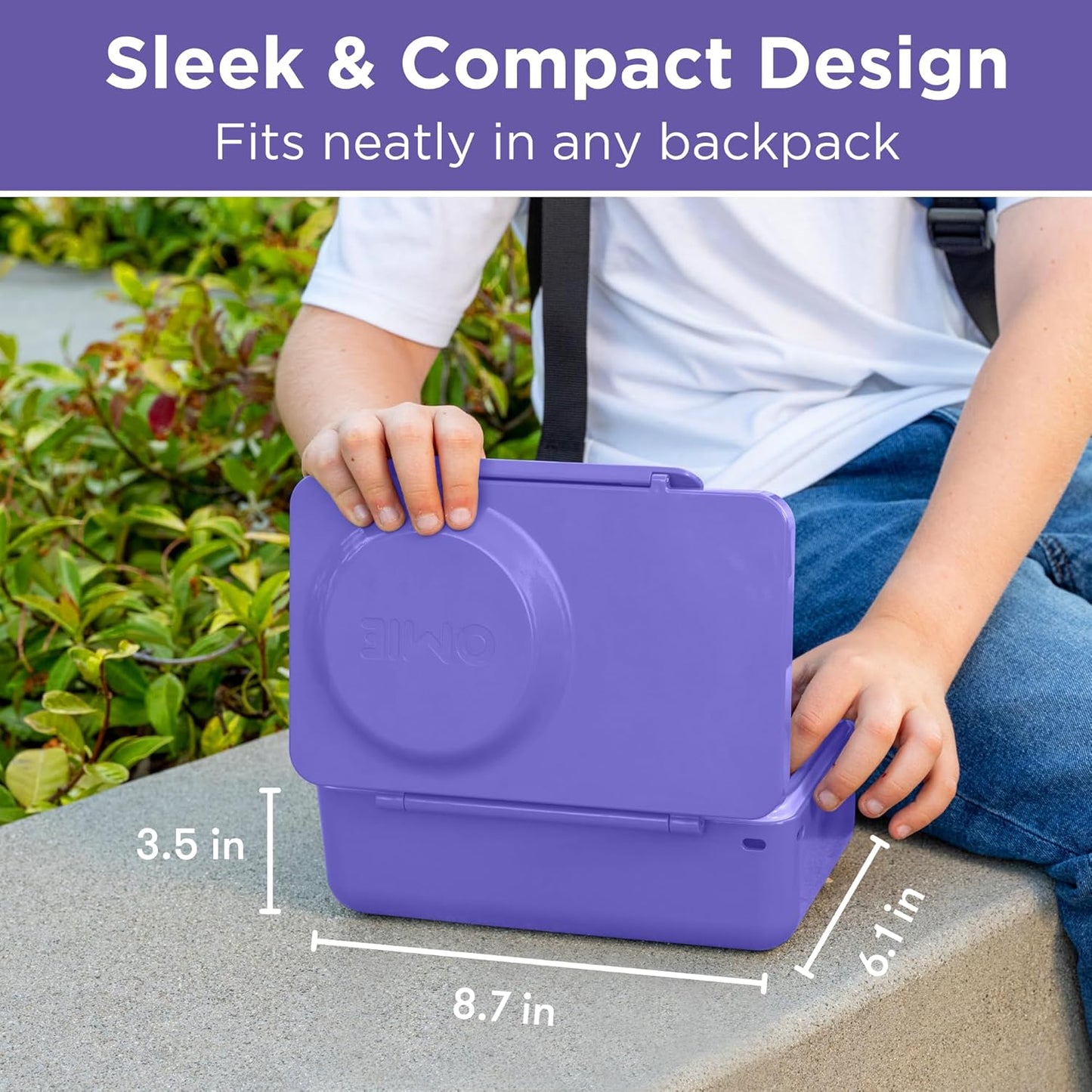 Omie OmieBox UP bento Box for Kids | Insulated Lunch Box | Leak Proof Vacuum Insulated Thermal Food jar | Cooler ice Pack | 2 Compartments (Cherry Pink)