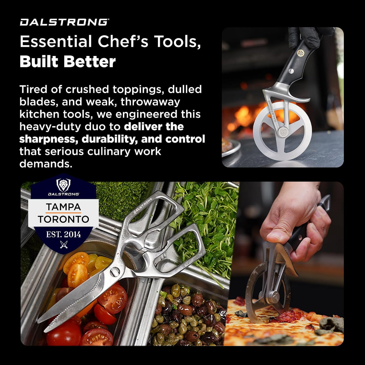 Dalstrong Kitchen Scissors & Pizza Wheel Cutter Set