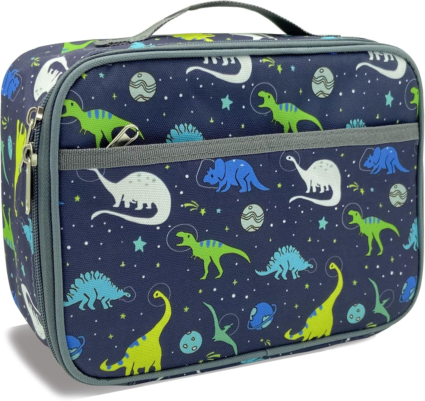 Kulle Space Lunch Box for Kids, Insulated Lunch Bag for Boys, Large Capacity Thermal Tote for School, Office, Daycare - Rocket Design, Washable & Leakproof