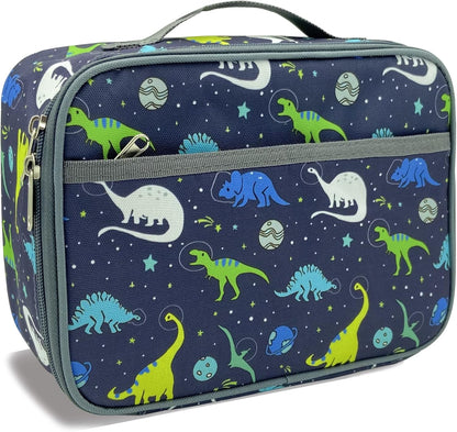 Kulle Space Lunch Box for Kids, Insulated Lunch Bag for Boys, Large Capacity Thermal Tote for School, Office, Daycare - Rocket Design, Washable & Leakproof