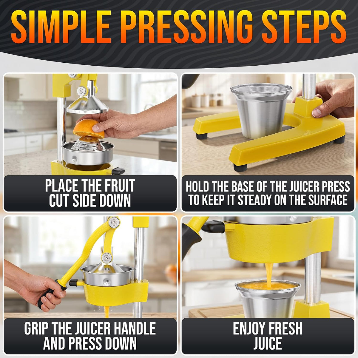 NADOBA Lemon Squeezer and Lime Squeezer, Max Extraction Citrus Hand Juicer