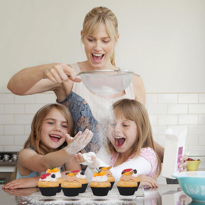 24 Pack Reusable Silicone Cupcake Liners Black, 2.76 Inch Silicone Muffin Cups for Kitchen, Non-Stick Baking Cups for Cupcakes, Muffins