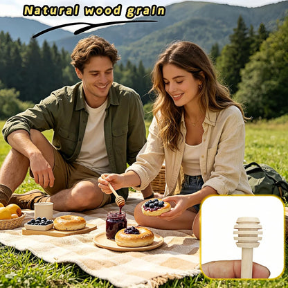 Natural Wood Honey Dippers - 25 Pcs 3" Mini Honey Sticks with Deep Grooves for Easy Drip, Stir & Collect Honey, Syrup, Jam - Reusable Eco-Friendly Honey Spoon for Jar, Wedding Party Gift