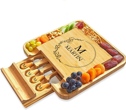 RoyalHouse Bamboo Cheese Board and Charcuterie Boards Set & Serving Tray for Meat, and Wine - Birthday Gifts for Women, Wedding Gift for Couples 2025, Bridal Shower, Housewarming Gift New Home
