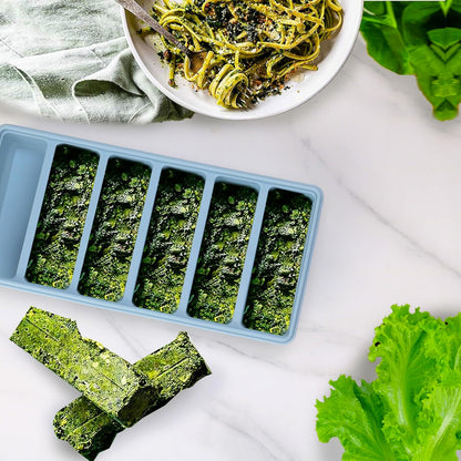 3-Pack Silicone Freezer Trays with Lid,4 Large 1-Cup(250ml)&6 Medium 1/2-Cup(125ml)&15 Small 2 Tbsp(30ml) Soup Freezer Container Molds,Ice Cube Tray For Meal Prep&Freezing Soup,Herbs (Blue 3 Pack)