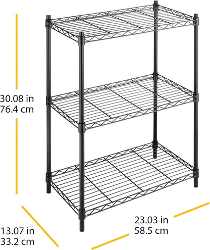 Whitmor 2-Wire Shelving Unit, Metal Storage Shelves, Stacking Shelf with Basket, Easy Assembly Home Organizer for Pantry, Kitchen, Garage, Plant