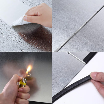 Foldable Stove Splatter Guard Grease Shield Nonstick Oil Stove Splash Guard Cooking Splatter Screen Kitchen Backsplash Protector For Stove Top Wall Gas Range Frying Pan Camping… (Height 40cm)