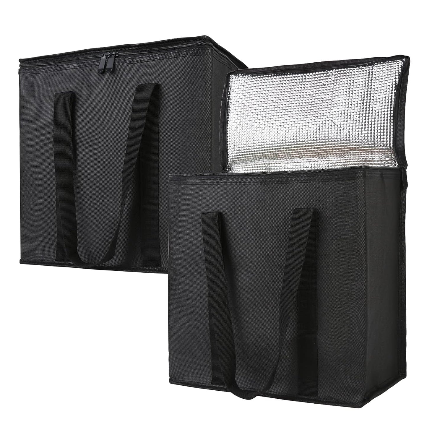 Bodaon Insulated Food Delivery Bag, XXXL Pizza Delivery Bags for Hot and Cold Food, Commercial, Large Capacity Reusable Warming Bag, Catering Cooler Bag for Rideshare, Warmers for Parties (Black, 1Pk)