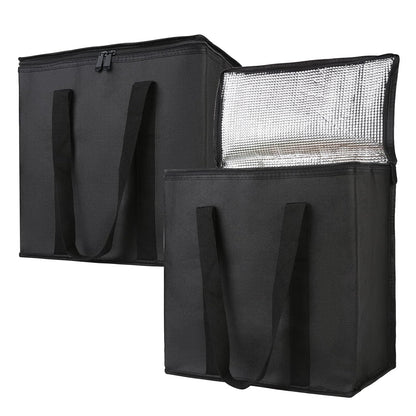 Bodaon Insulated Food Delivery Bag, XXXL Pizza Delivery Bags for Hot and Cold Food, Commercial, Large Capacity Reusable Warming Bag, Catering Cooler Bag for Rideshare, Warmers for Parties (Black, 1Pk)