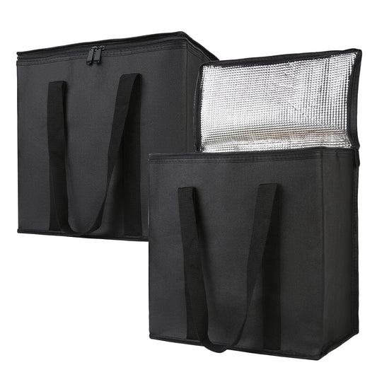 Bodaon Insulated Food Delivery Bag, XXXL Pizza Delivery Bags for Hot and Cold Food, Commercial, Large Capacity Reusable Warming Bag, Catering Cooler Bag for Rideshare, Warmers for Parties (Black, 1Pk)