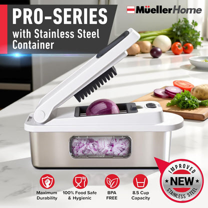 MUELLER HOME Pro-Series 10-in-1 Stainless Steel Multi Vegetable Chopper