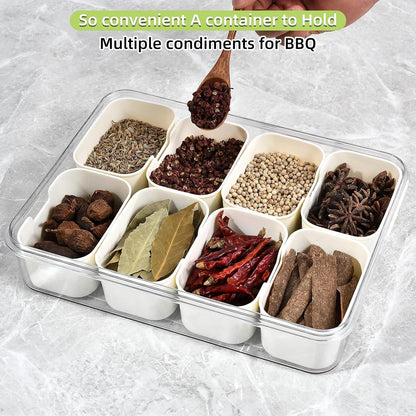 UPTRUST Divided Serving Tray with Lid and Handle - Snackle Box Charcuterie Container for Portable Snack Platters - Clear Organizer for Candy, Fruits, Nuts - Perfect for Party, Entertaining