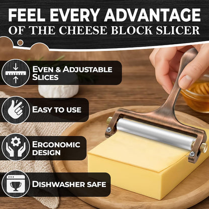 Handheld Wire Cheese Slicer with 2 Extra Wires, Thickness Adjuster