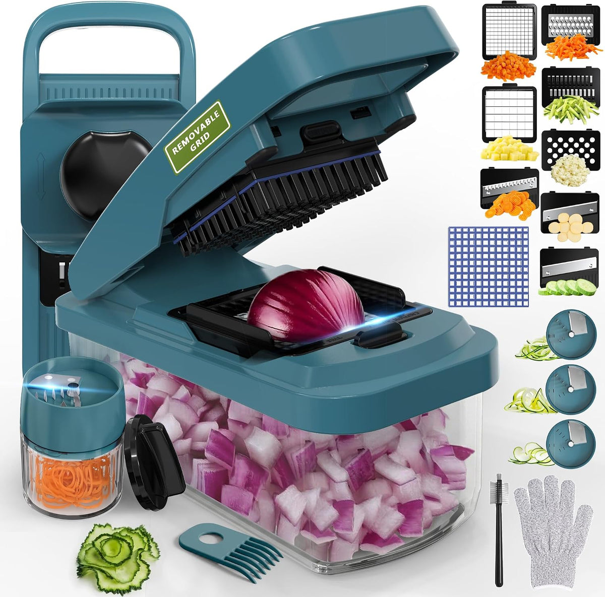 Multifunctional Vegetable Chopper & Mandoline Slicer, Veggie Chopper