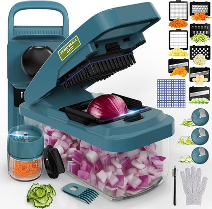 Multifunctional Vegetable Chopper & Mandoline Slicer, Veggie Chopper