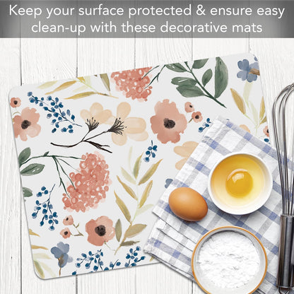 Cut N' Funnel Eat Fresh Designer Flexible Cutting Board Mat 15" x 11.5" Made in the USA Decorative Flexible Easy to Clean