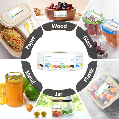 500 Pcs 1 inch X 2 inch Restaurant Quality Shelf Life Food Rotation Labels, Self-Adhesive Removable for Reusable Containers, Food Safety Date Sticker, Leftover Labels (1 * 2in-500pc-Yellow6)