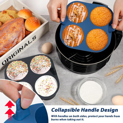 Webake Silicone Air Fryer Muffin Pan for Baking Egg Bites Silicone Mold, Nonstick 1.8 Inch Mini Muffin Tin BPA Free Set of 2