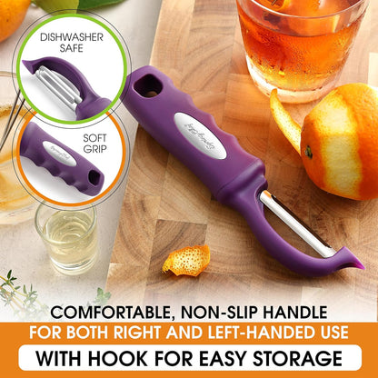 Spring Chef Premium Swivel Vegetable Peeler, Soft Grip Handle and Ultra Sharp Stainless Steel Blades - Perfect Kitchen Peeler For Veggie, Fruit, Potato, Carrot, Apple - Mango
