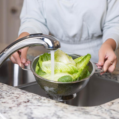 Fox Run Stainless Steel Colander, 4.7 Quart Over The Sink Pasta Strainer